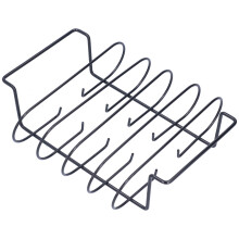 Grelha para costelas, utensílio de churrasco em aço inoxidável com revestimento antiaderente, perfeito para grandes cortes de carne, cozimento