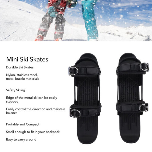 Versatile Black Mini Ski Skates for Kids - Easy Attach & Control 2