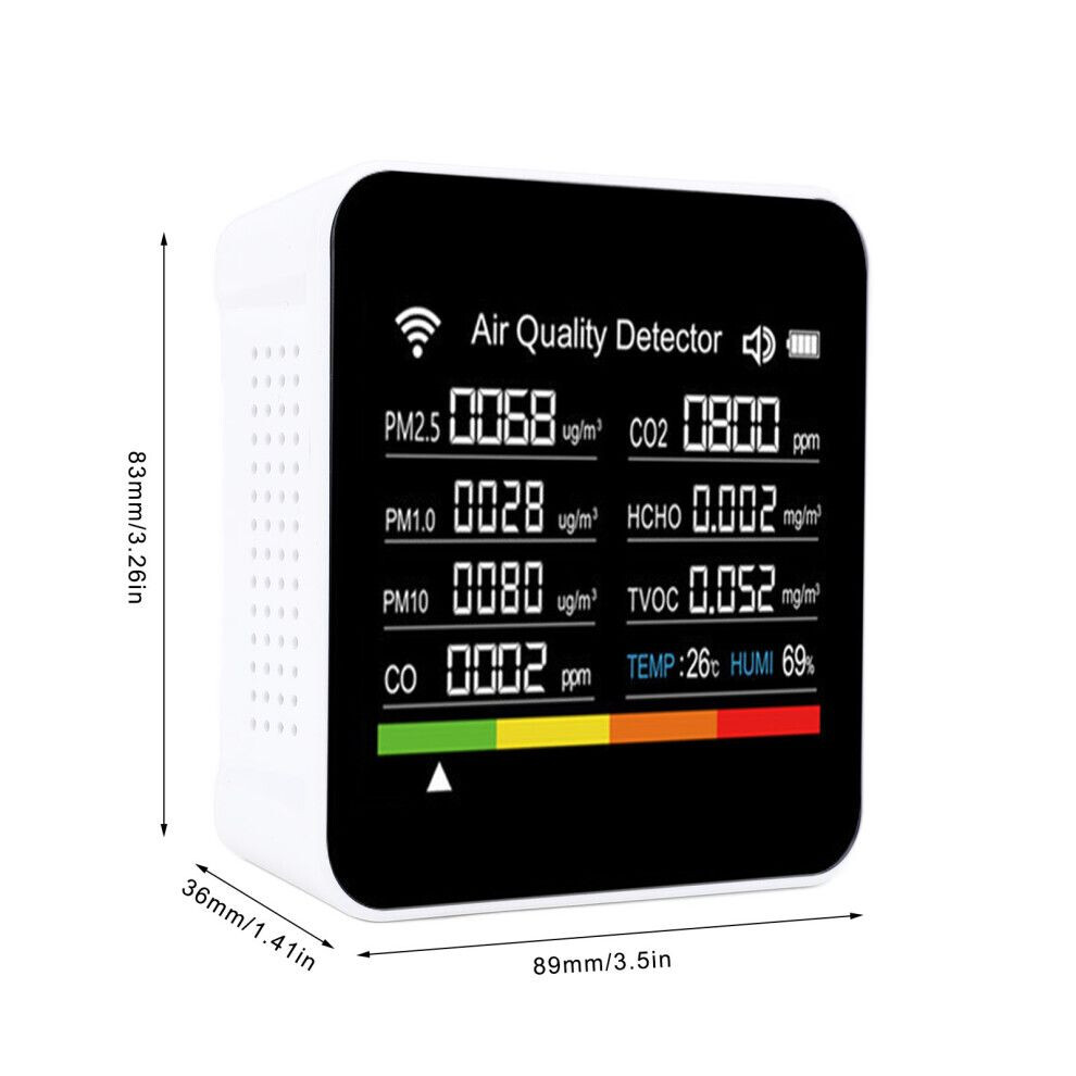 Moniteur De Qualité De L'air, Détecteur De Dioxyde De Carbone Domestique, Capteur De Haute Précision, Détecteur De Qualité De L'air Pour Les Tests De Température Et D'humidité