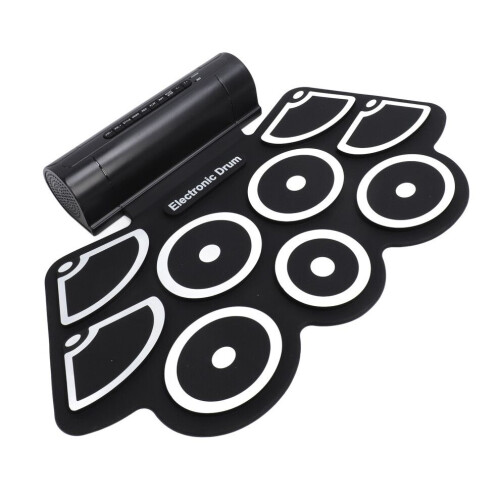 USB-MIDI-Roll-Up-E-Drumset mit 9 Pads, Pedalen und Drumsticks
