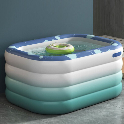 Inflatable Green Infant Pool 1.2m, 4 Layers, Foldable, Thick Bottom 2