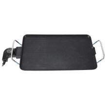 1200-W-Elektrogrillplatte, 40 x 23 cm, antihaftbeschichtet, spülmaschinenfest, mit wärmeisolierten Griffen