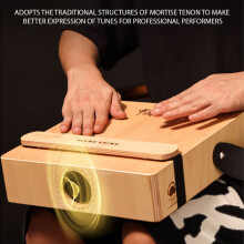 3-in-1 tragbares Perkussionsinstrument aus Holz, Cajon-Trommel, mit verstellbarem Gurt