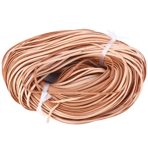 Manual DIY Flat Leather Cord 100m Long Braided