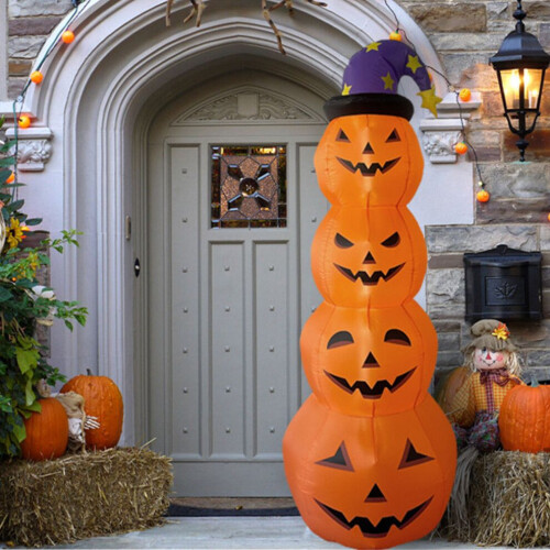 Lighted Inflatable Pumpkins, 7.87ft Outdoor Yard Decor 2