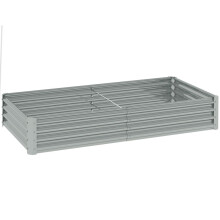 Jardinera abierta de acero galvanizado de 180 x 90 cm de Outsunny, color plateado resistente, diseñada