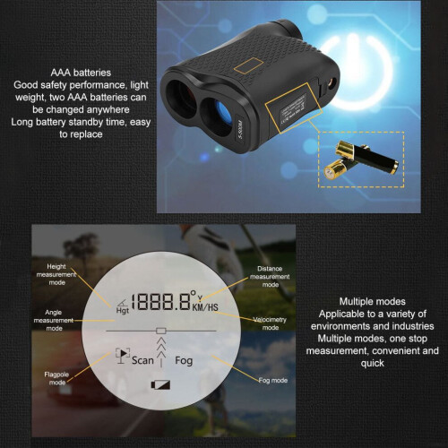 Multifunction Laser Rangefinder 6X Waterproof Dustproof 546.8yd 2