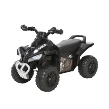 Kinderspeelgoed: een glijdende quad met voetbediening, zwart, geschikt voor kinderen van 18-36 maanden.
