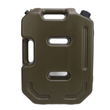 Groene brandstoftank van 10 liter (2,6 gallon) voor offroadgebruik, schokbestendig en multifunctioneel.