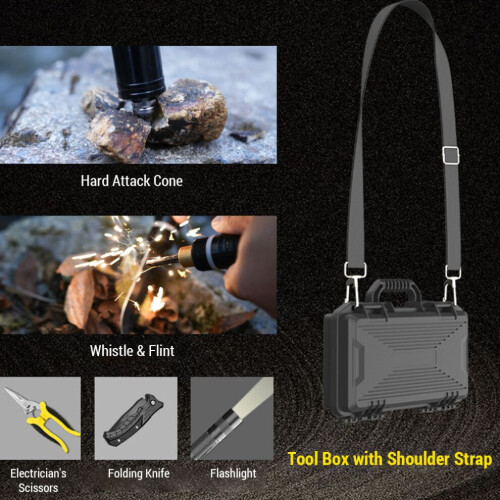 Folding Shovel Axe Kit for Camping & Hiking with Multi-Function Gear 1