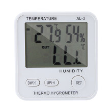 Digitale hygrometer voor thuis met automatische temperatuurmeting en waarschuwing voor hoge en lage temperaturen. Weerstation van ABS voor
