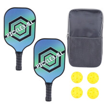 2 stuks pickleball rackets, duurzaam, van koolstofvezel en PE.
