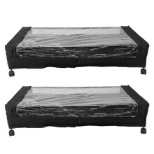 Verrijdbare opbergcontainer voor onder het bed 80x43,5x16cm 2 stuks zwart