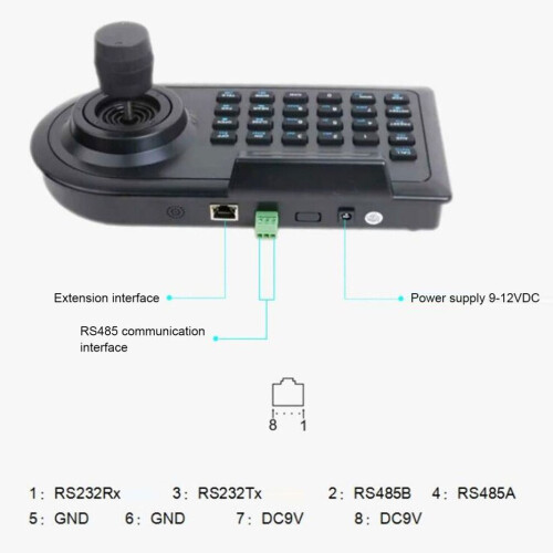Multifunctional PTZ Camera Keyboard Controller with LCD Screen, RS485/RS232, UK Plug 2