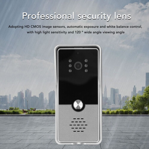 7in HD Video Intercom System for Villa, Wired, Color, EU Plug 2