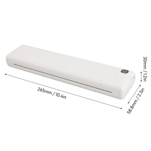 Portable Wireless Thermal Printer 8.5x11in, 1000mAh, White 1