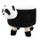 Mini Animal Shape Stool Panda Flannel Solid Wood Durable & Cute Seat 1