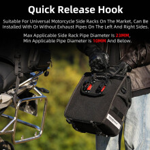 Rhinowalk 13L Motorrad-Satteltasche, wasserdicht, seitliche Aufbewahrung, 340 x 140 x 320 mm