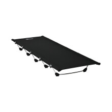 Tragbares Campingbett aus leichtem Aluminium mit 150 kg Tragkraft, schwarz, inklusive praktischer Tragetasche