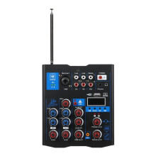 Professioneller 3-Kanal-Soundmixer mit zwei drahtlosen Mikrofonen, kompakte Größe