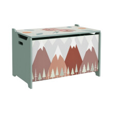 Kids Storage Chest with Lid and Safety Hinge - Green Durable Plastic Toy Box for Bedroom and Playroom