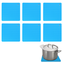 Salvamanteles multifuncional de silicona para cocina, alfombrilla resistente al calor fácil de limpiar con diseño de panal, salvamanteles flexibles
