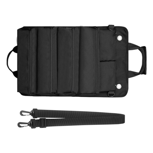 Portable Roll Up Pouch Storage Bag Car Tool Storage Bag-Black