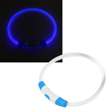 Wiederaufladbares LED-Halsband Blau Hund USB