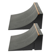 2Pièces Rampe Plastique Noire Pour Jeux Finger Skatepark Et Enfants