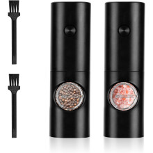 Kværnsæt, krydderikværn i rustfrit stål med automatisk kværn og keramisk kværnkerne til køkken, restaurant, udendørs, sølv