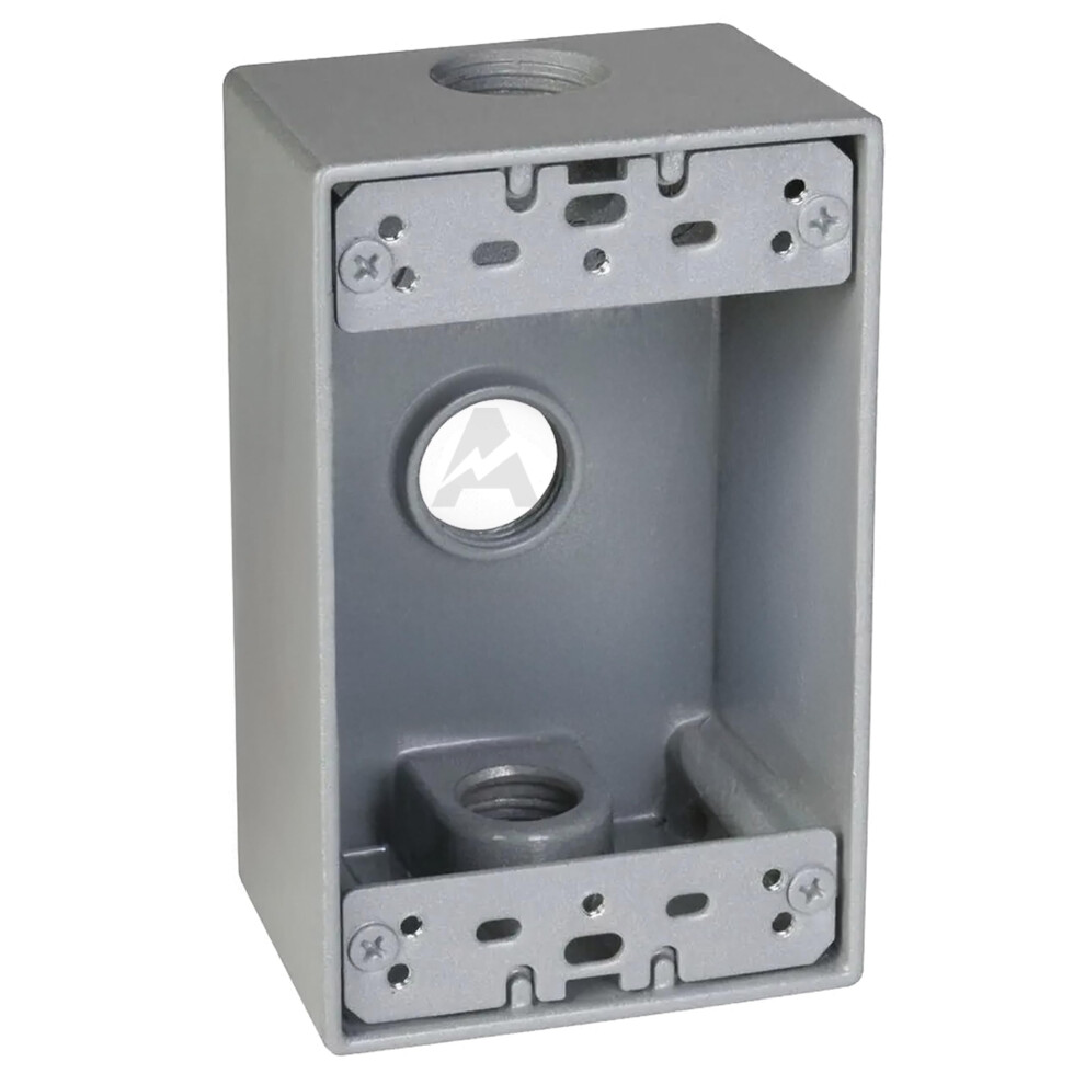 Weatherproof Outlet Box, Metal Outdoor Electrical Box Waterproof, Twogang, 4.53X4.53x2.16 In, 1/2 In Hub, Ul Listed 9339159577431