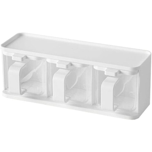 Adjustable Combination For Kitchen Organizer, Condiment Storage Container, Space-Saving And Robust Construction With Transparent Spice Box, Pull-Out D