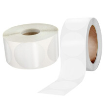 Round Transparent Shipping Labels - 4 Rolls Clear 6.8x6.8cm Dot Tape for Parcel Sealing, Christmas Filler,