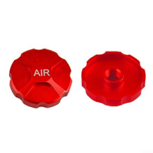 Mountain Bicycle Front Fork Gas Valve Cover Aluminum Alloy Red for Enhanced Durability and Compatibility