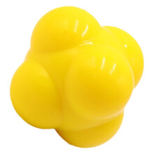 Hex Training Ball Reaction Training Ball for Agility and Boxing, Small Size, Silica Gel, Red and Yellow