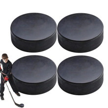 Street Hockey Puck - Official Regulation Size 3-Inch Diameter, 1-Inch Thick, Set of 4 Training Pucks