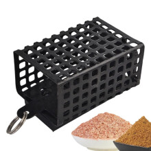Square Fishing Tackle Feeders Cage, Metal Catfish Trap, 80g Feeder Basket, Portable Bait Thrower Freshwater-Saltwater