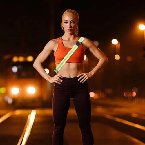 Reflective Running Strap Adjustable Armband Sash With Quick-Release Buckle 360 Degree Visibility For 1