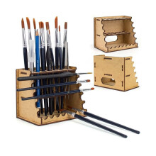 Brush Stand for Model Making – Vallejo and Army Painter Compatible Craft Brush Organizer, Miniature