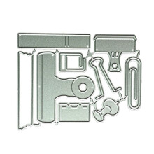 Metal Cutting Document Clips Folder Set, Carbon Steel Knife and Mold for Small Office Puzzle Tools,