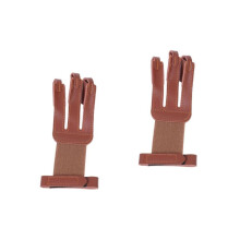 Finger Guard Archery Glove for Recurve Bow, Brown Thumb Protector, Adjustable Size, Durable Material,