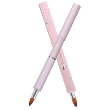 Ergonomic Handle Lip Brush Set 2pcs Retractable Lipstick Applicator and Lip Gloss Tool for Women's Makeup