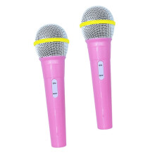 2 Pieces Microphone Model Children's Musical Instruments Pink 18X5CM Kidcore Clothing Party Prop Toy