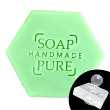 Soap Stamp Handmade Acrylic Soap Seal with Handle 4.1x4.1cm for Natural Essential Oil Soap Making