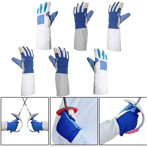 Fencing Gloves for Training and Competitive Use, Right-Handed Medium Size, Breathable Material, Durable 2