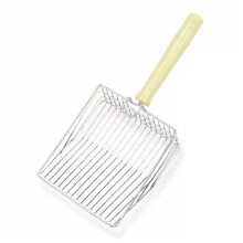 Cat Litter Scoop Metal Integrated Small-Hole Iron Cat Litter Shovel With Hook For Pet, Size S Yellow