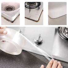 Transparent Tape Eco-Friendly Kitchen And Bathroom, 4x500cm Rolls, 3x300cm Packs, 1.6x196.9in