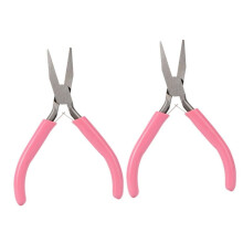 High-Carbon Steel Jewelry Plier Set, 2 Pcs Beading Tool with Comfortable Handle for DIY Craft Bracelets