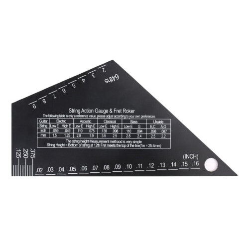 Guitar String Gauge Ruler, Adjustable String Height Tool, Compatible with E-Bass and Acoustic Guitar,