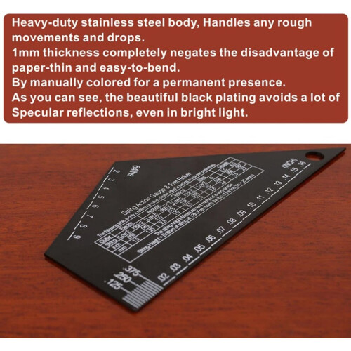 Guitar String Gauge Ruler, Adjustable String Height Tool, Compatible with E-Bass and Acoustic Guitar, 2